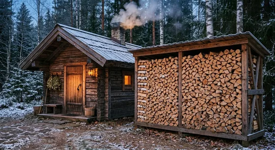 Укладка дров в Авсюнине, улица Заречная, 38